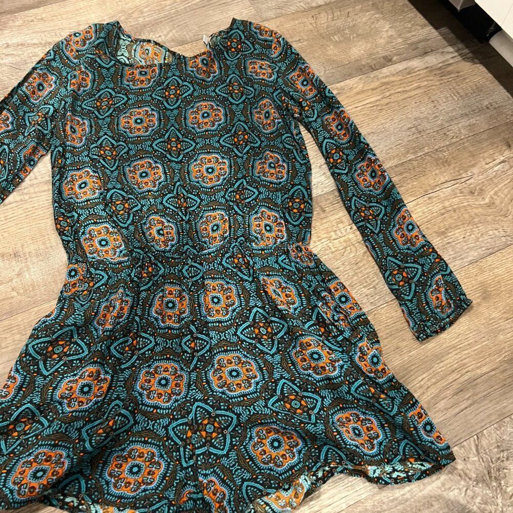 Patrons of Peace | Long Sleeve Open Back Romper Boho Teal‎ Women’s Size M - Picture 5 of 11